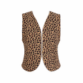 Gilet réversible : molleton léopard et fourrure sherpa