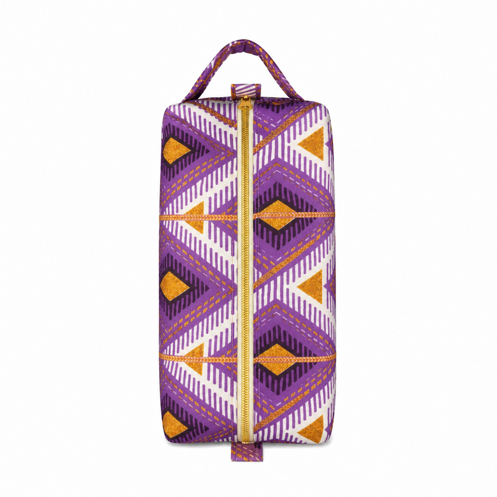 Trousse en wax - Mauve doré