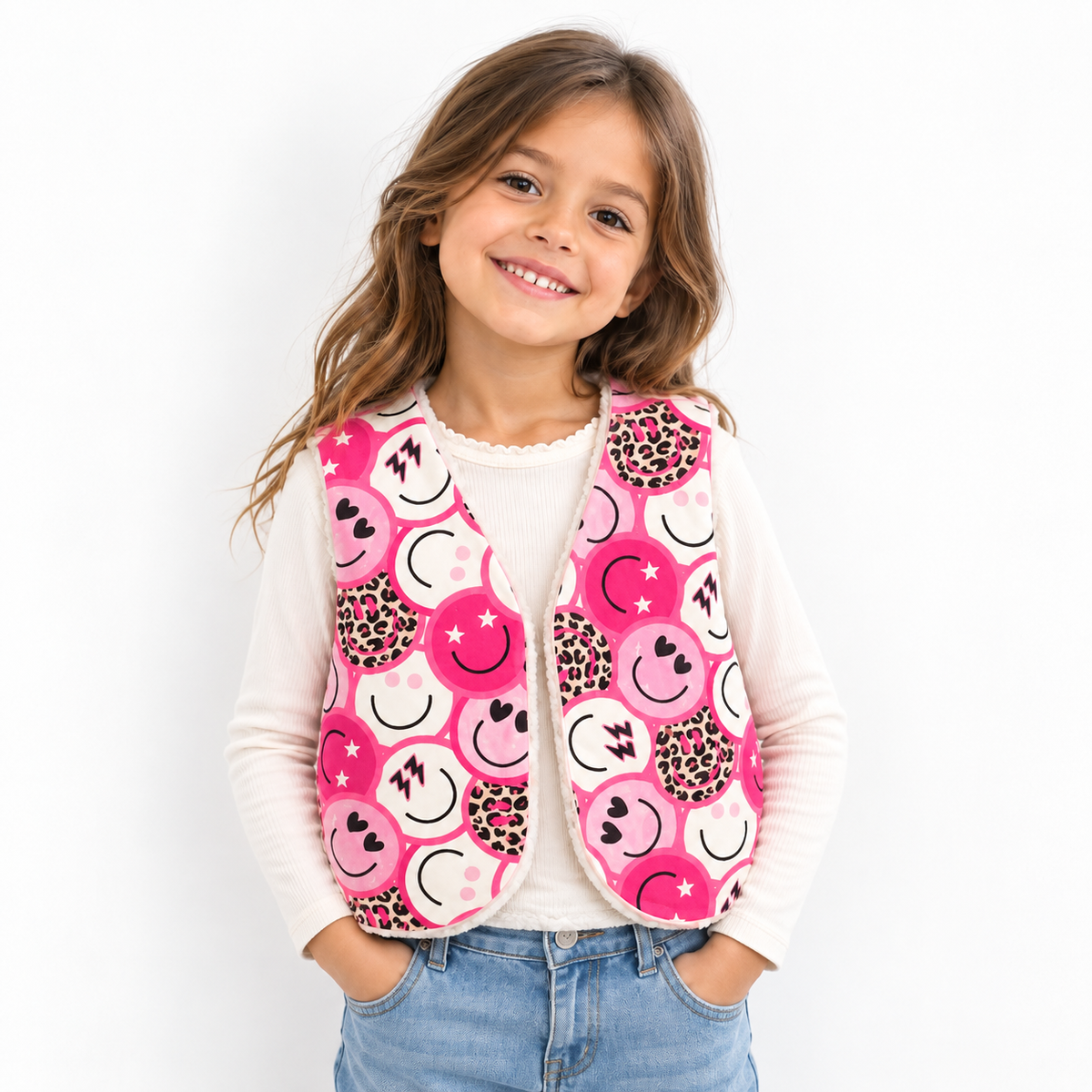 Gilet réversible smiley et sherpa
