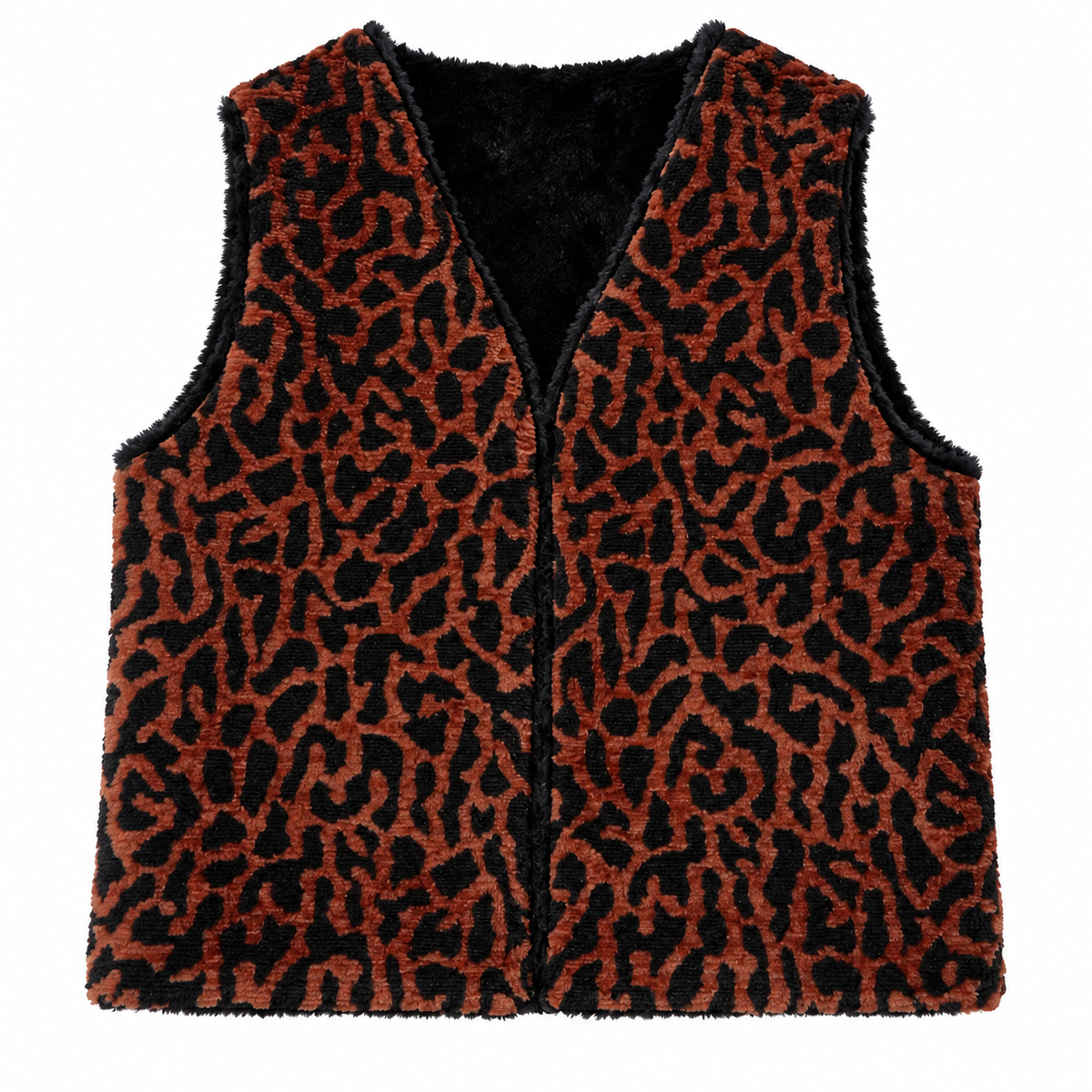 Gilet réversible peau de bête fourrure lurex