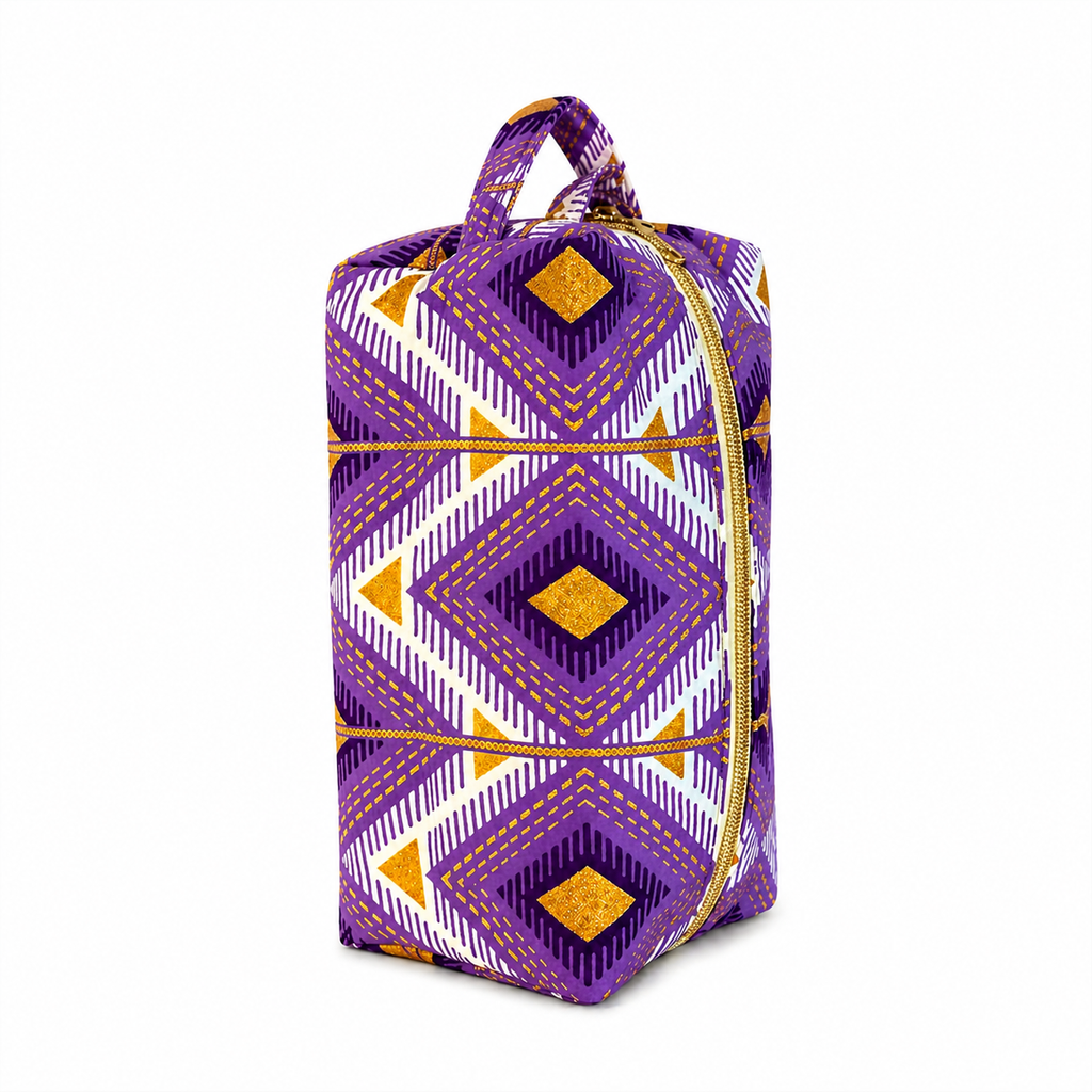 Trousse en wax - Mauve doré