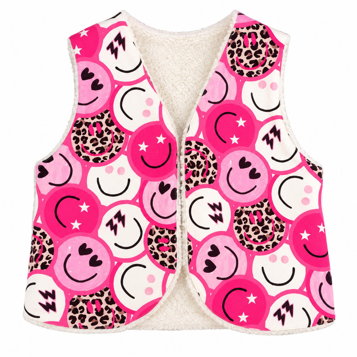 Gilet réversible smiley et sherpa