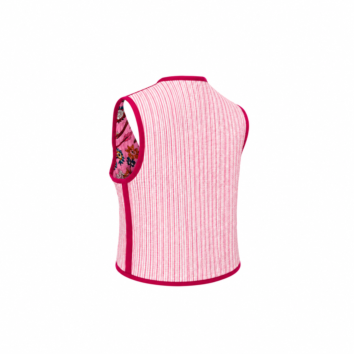 Gilet réversible matelassé rose indien
