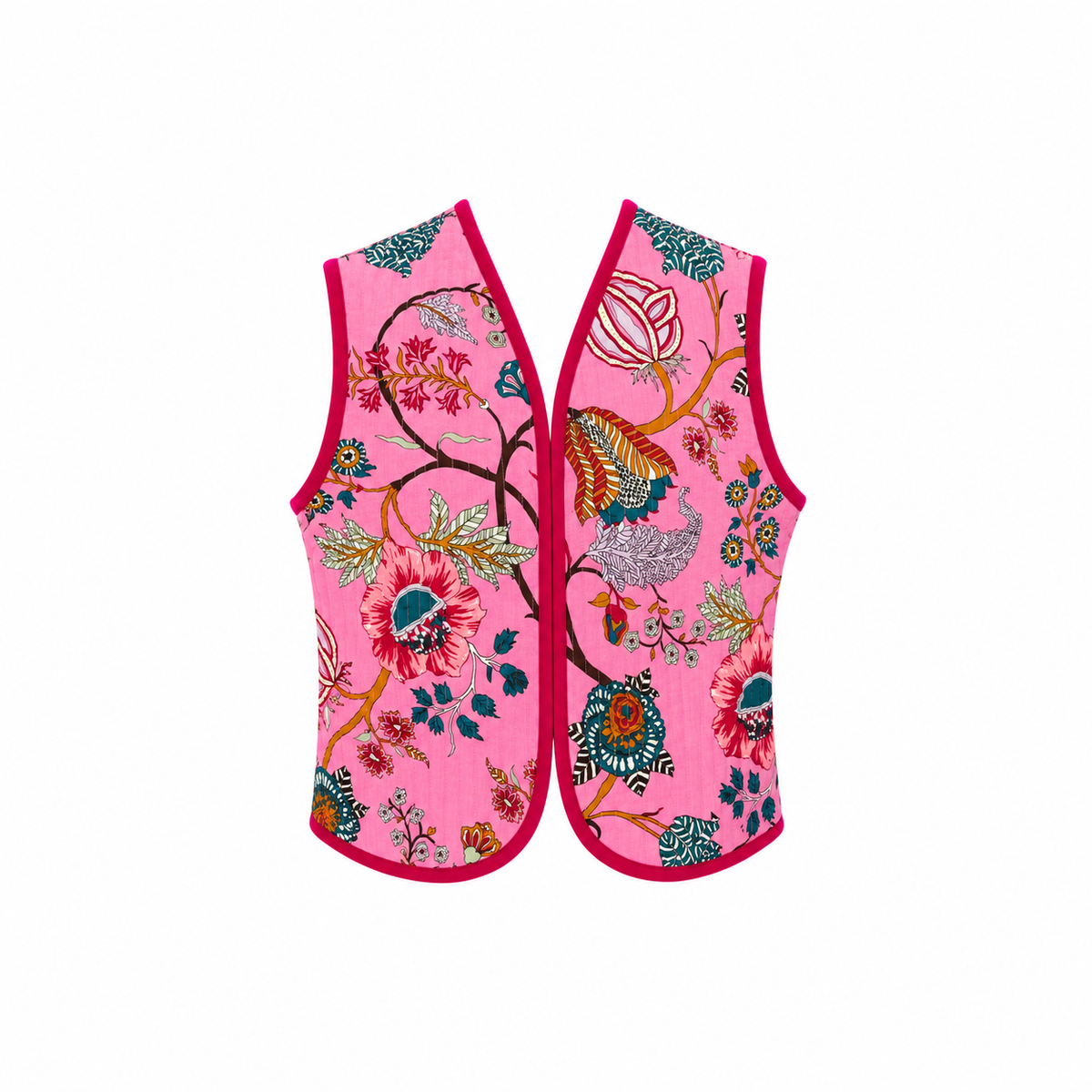 Gilet réversible matelassé rose indien