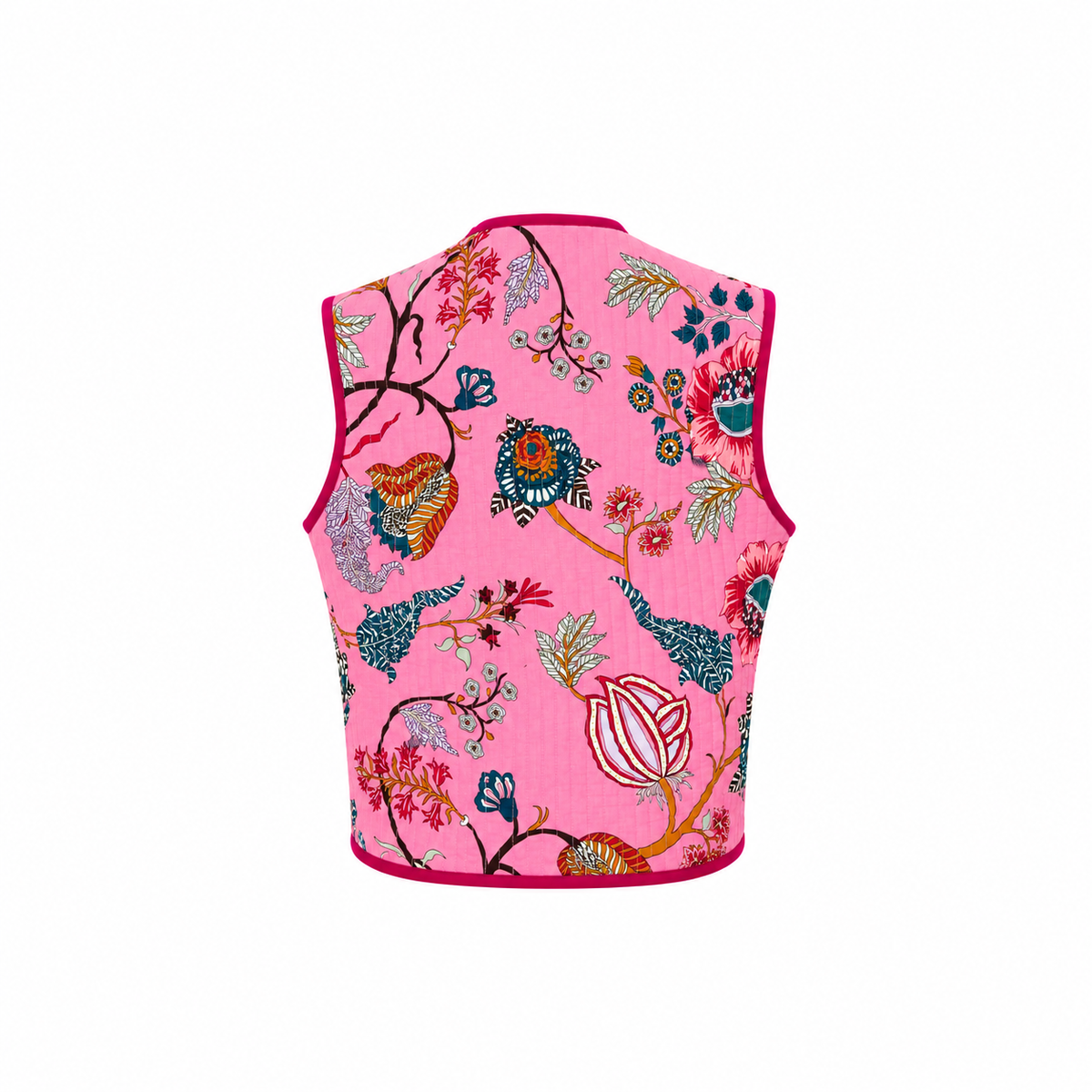 Gilet réversible matelassé rose indien